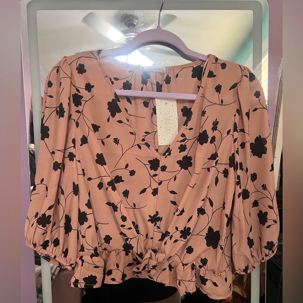 Pinkish floral blouse